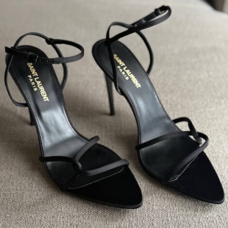 YSL Silk Satin Pointed Heels Sandals
