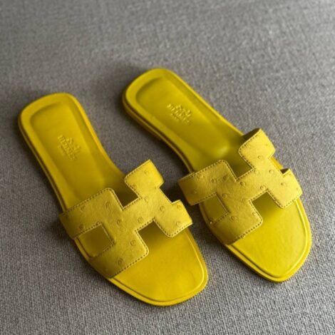 Hermes Ostrich Oran Sandal
