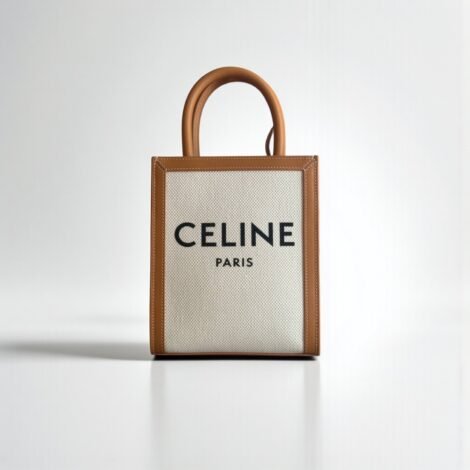 Celine Mini Vertical Cabas in Triomphe Canvas