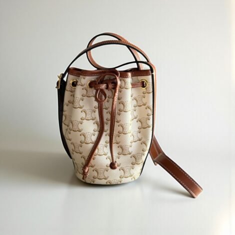 Celine Triomphe Canvas Micro Drawstring Bag