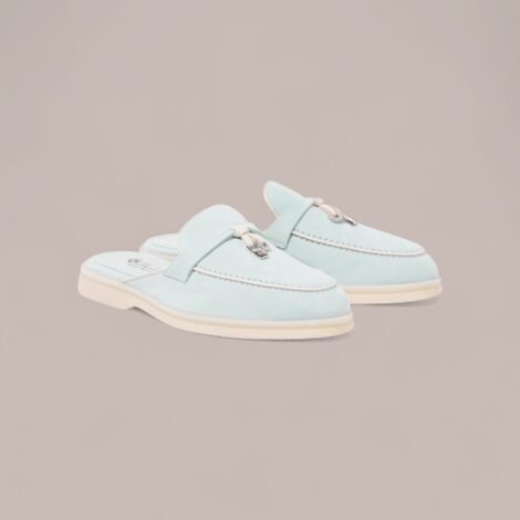 Loro Piana Babouche Charms Walk Loafer Suede - Sapphire Blue