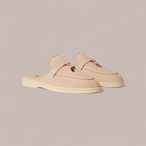 Loro Piana Babouche Charms Walk Loafer Suede - Sand Pink