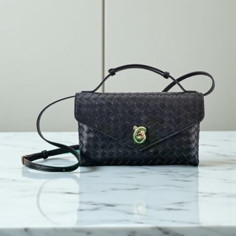 Bottega Veneta Intrecciato Knot Lock Crossbody Bag