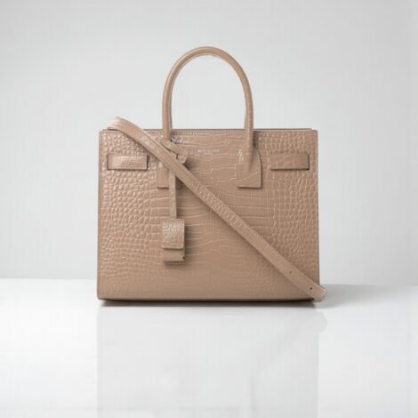YSL Sac De Jour in Crocodile-Embossed Leather - Small