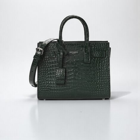 YSL Sac De Jour in Crocodile-Embossed Leather - Small