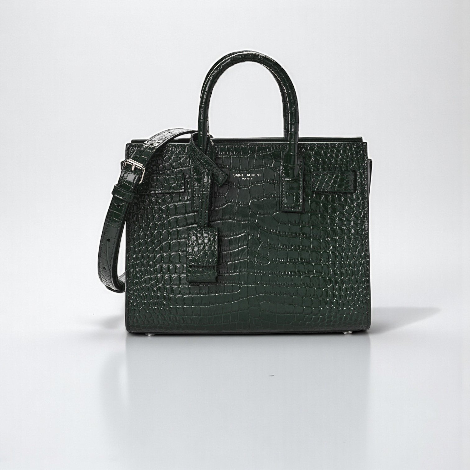 YSL Sac De Jour in Crocodile-Embossed Leather - Small