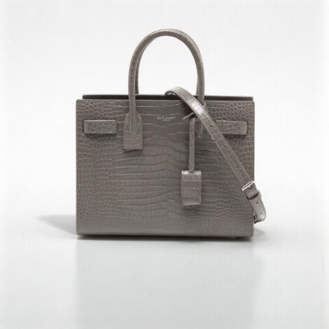 YSL Sac De Jour in Crocodile-Embossed Leather - Small